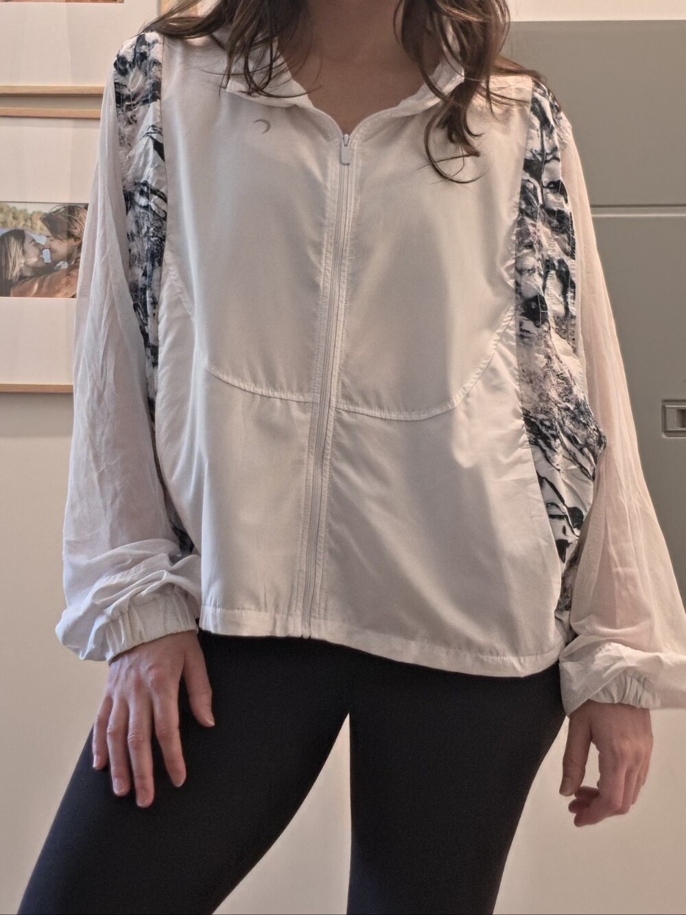 Zyia White Mesh Sleeve Athletic Zip-Up Jacket | Women's Activewear - Picture 2 of 8